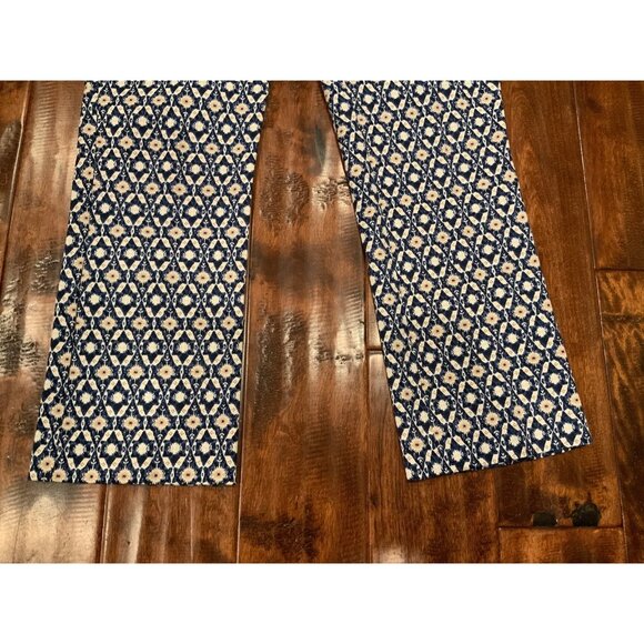 Anthropologie Blue & White Geometric Patterned Tapered Pants, Size 6 (US), NWT! - Picture 4 of 8